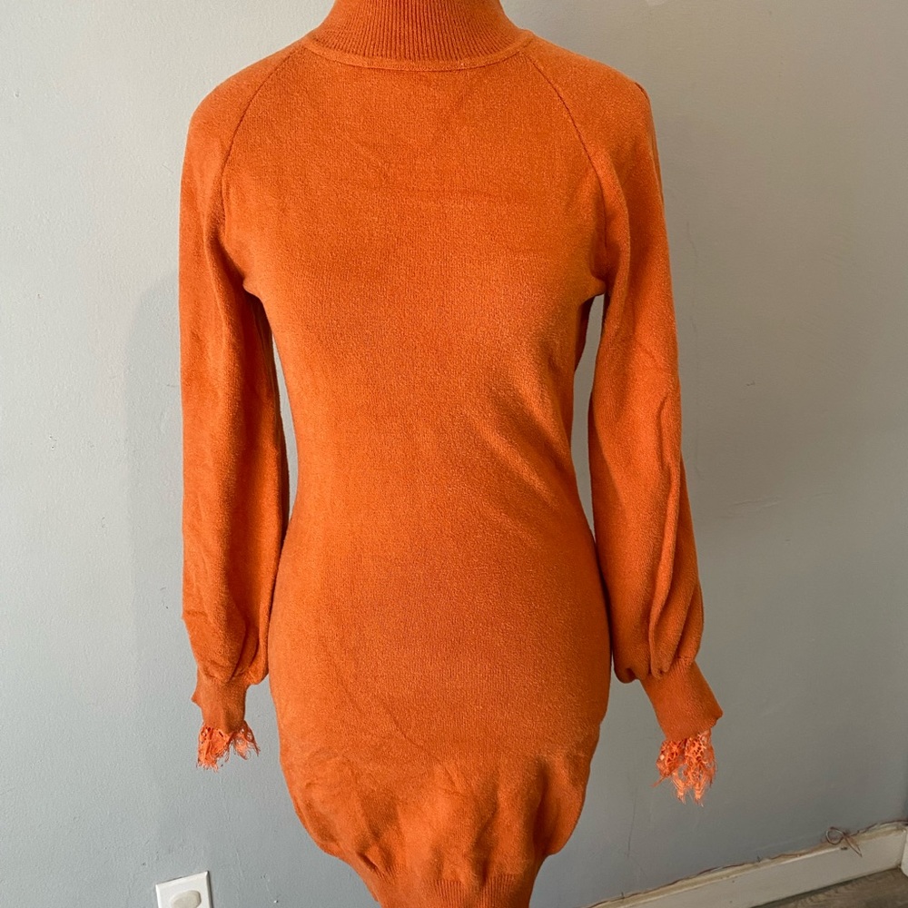 Exlura orange sweater dress